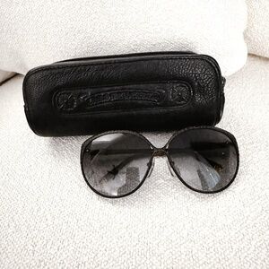 Chrome Hearts “Gorgina” Sunglasses – Oversized Butterfly Frame, Leather Temples,